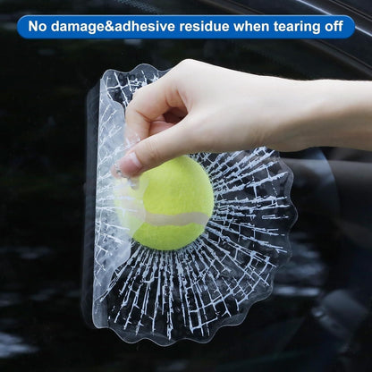 3D Broken Glass Football Car Sticker